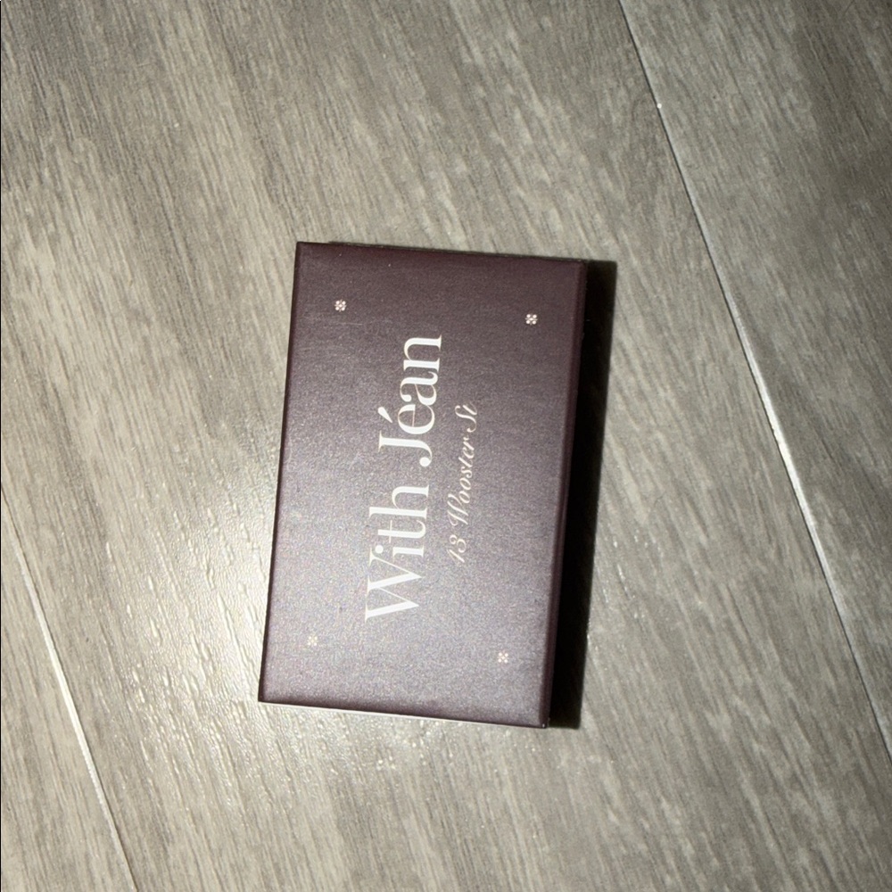 With Jean Maroon match Box with White Logo